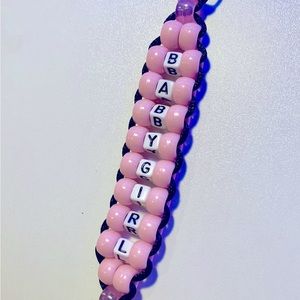 handmade babygirl bead keychain